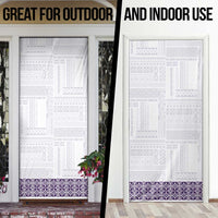 Samoa Siapo Purple Trimmed Door Cover Samoa White Sunday LT01 - Polynesian Pride