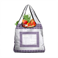 Samoa Siapo Purple Trimmed Grocery Bag Samoa White Sunday - Polynesian Pride