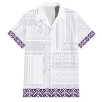 Samoa Siapo Purple Trimmed Hawaiian Shirt Samoa White Sunday - Polynesian Pride