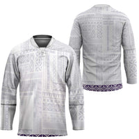 Samoa Siapo Purple Trimmed Hockey Jersey Samoa White Sunday LT01 - Polynesian Pride