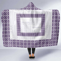 Samoa Siapo Purple Trimmed Hooded Blanket Samoa White Sunday - Polynesian Pride
