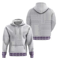 Samoa Siapo Purple Trimmed Hoodie Samoa White Sunday - Polynesian Pride