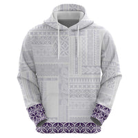 Samoa Siapo Purple Trimmed Hoodie Samoa White Sunday - Polynesian Pride