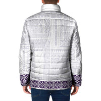 Samoa Siapo Purple Trimmed Padded Jacket Samoa White Sunday LT01 - Polynesian Pride