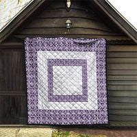 Samoa Siapo Purple Trimmed Quilt Samoa White Sunday - Polynesian Pride