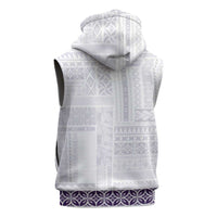 Samoa Siapo Purple Trimmed Sleeveless Hoodie Samoa White Sunday - Polynesian Pride