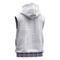 Samoa Siapo Purple Trimmed Sleeveless Zip Hoodie Samoa White Sunday LT01 - Polynesian Pride