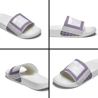 Samoa Siapo Purple Trimmed Slide Sandals Samoa White Sunday - Polynesian Pride
