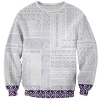 Samoa Siapo Purple Trimmed Sweatshirt Samoa White Sunday - Polynesian Pride
