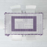 Samoa Siapo Purple Trimmed Tablecloth Samoa White Sunday - Polynesian Pride
