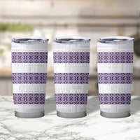 Samoa Siapo Purple Trimmed Tumbler Cup Samoa White Sunday - Polynesian Pride