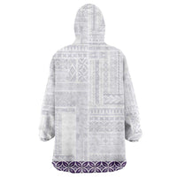 Samoa Siapo Purple Trimmed Wearable Blanket Hoodie Samoa White Sunday LT01 - Polynesian Pride