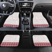 Samoa Siapo Red Trimmed Car Mats Samoa White Sunday LT01 Set 4pcs Red - Polynesian Pride