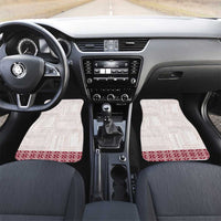 Samoa Siapo Red Trimmed Car Mats Samoa White Sunday LT01 Set 2pcs - Front Red - Polynesian Pride