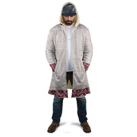 Samoa Siapo Red Trimmed Cloak Samoa White Sunday - Polynesian Pride