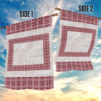 Samoa Siapo Red Trimmed Garden Flag Samoa White Sunday - Polynesian Pride