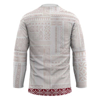 Samoa Siapo Red Trimmed Hockey Jersey Samoa White Sunday LT01 - Polynesian Pride
