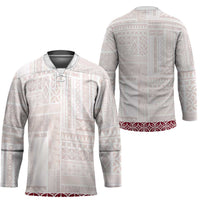 Samoa Siapo Red Trimmed Hockey Jersey Samoa White Sunday LT01 - Polynesian Pride