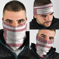 Samoa Siapo Red Trimmed Neck Gaiter Samoa White Sunday - Polynesian Pride