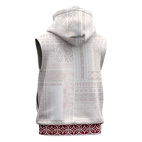 Samoa Siapo Red Trimmed Sleeveless Zip Hoodie Samoa White Sunday - Polynesian Pride