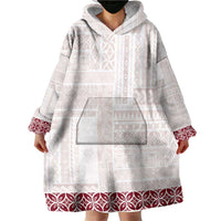Samoa Siapo Red Trimmed Wearable Blanket Hoodie Samoa White Sunday LT01 - Polynesian Pride