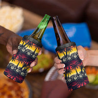 Hawaii Hibiscus Palm Tree Sunset 4 in 1 Can Cooler Tumbler Tropical Style - Polynesian Pride