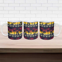 Hawaii Hibiscus Palm Tree Sunset Ceramic Mug Tropical Style - Polynesian Pride