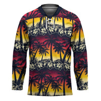 Hawaii Hibiscus Palm Tree Sunset Hockey Jersey Tropical Style LT01 Unisex Multicolor - Polynesian Pride