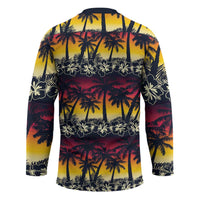 Hawaii Hibiscus Palm Tree Sunset Hockey Jersey Tropical Style LT01 - Polynesian Pride