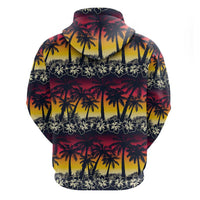 Hawaii Hibiscus Palm Tree Sunset Hoodie Tropical Style - Polynesian Pride