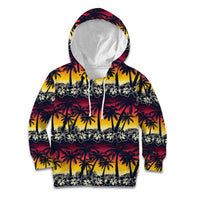 Hawaii Hibiscus Palm Tree Sunset Kid Hoodie Tropical Style LT01 Hoodie Multicolor - Polynesian Pride