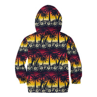Hawaii Hibiscus Palm Tree Sunset Kid Hoodie Tropical Style LT01 - Polynesian Pride