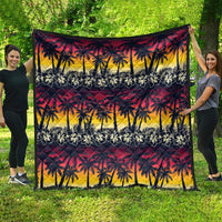 Hawaii Hibiscus Palm Tree Sunset Quilt Tropical Style - Polynesian Pride