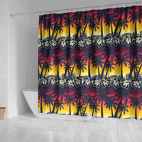 Hawaii Hibiscus Palm Tree Sunset Shower Curtain Tropical Style - Polynesian Pride