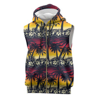 Hawaii Hibiscus Palm Tree Sunset Sleeveless Zip Hoodie Tropical Style LT01 Multicolor - Polynesian Pride