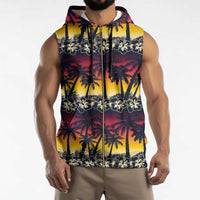 Hawaii Hibiscus Palm Tree Sunset Sleeveless Zip Hoodie Tropical Style LT01 - Polynesian Pride