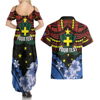 Personalised Vanuatu Tafea Province Couples Matching Summer Maxi Dress and Hawaiian Shirt Unique Tropical Tribal Pattern LT01 - Polynesian Pride