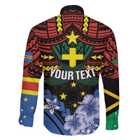 Personalised Vanuatu Tafea Province Family Matching Off Shoulder Short Dress and Hawaiian Shirt Unique Tropical Tribal Pattern