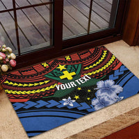 Personalised Vanuatu Tafea Province Rubber Doormat Unique Tropical Tribal Pattern LT01 - Polynesian Pride