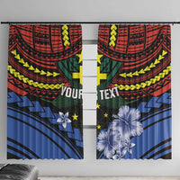 Personalised Vanuatu Tafea Province Window Curtain Unique Tropical Tribal Pattern LT01 With Hooks Colorful - Polynesian Pride