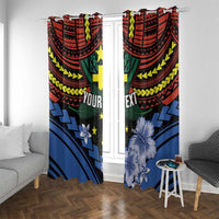 Personalised Vanuatu Tafea Province Window Curtain Unique Tropical Tribal Pattern LT01 With Grommets Colorful - Polynesian Pride
