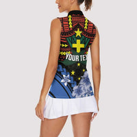 Personalised Vanuatu Tafea Province Women Sleeveless Polo Shirt Unique Tropical Tribal Pattern