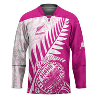 Custom New Zealand Rugby Silver Fern Hockey Jersey Aotearoa Maori Pink Version LT01 Unisex Pink - Polynesian Pride