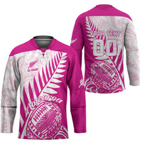 Custom New Zealand Rugby Silver Fern Hockey Jersey Aotearoa Maori Pink Version LT01 - Polynesian Pride