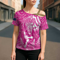 New Zealand Silver Fern Rugby All Pink Cross Shoulder Shirt Maori Tiki Player With Ta Moko Tribal - Polynesian Pride