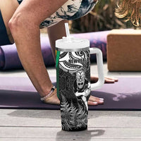 New Zealand and South Africa Rugby Tumbler With Handle Silver Fern Protea Pattern LT01 - Polynesian Pride