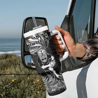 New Zealand and South Africa Rugby Tumbler With Handle Silver Fern Protea Pattern LT01 - Polynesian Pride