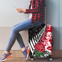 New Zealand and England Rugby Luggage Cover Silver Fern With Red Rose World Cup 2023 LT01 - Polynesian Pride