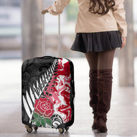 New Zealand and England Rugby Luggage Cover Silver Fern With Red Rose World Cup 2023 LT01 - Polynesian Pride