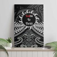 Toitu Te Tiriti Aotearoa Silver Fern Canvas Wall Art New Zealand Maori Pattern LT01 - Polynesian Pride